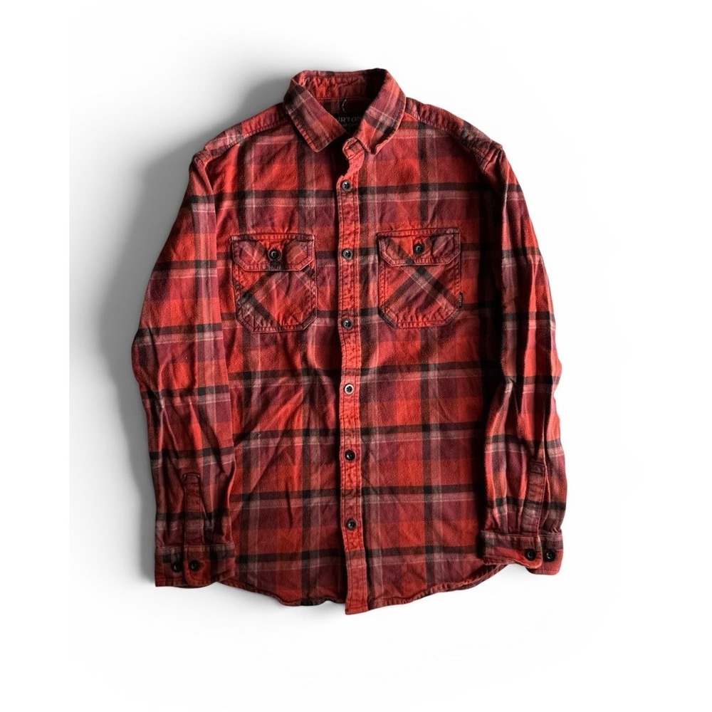 Burton Plaid Flannel Long Sleeve Shirt Men's Size Small S Durable Goods